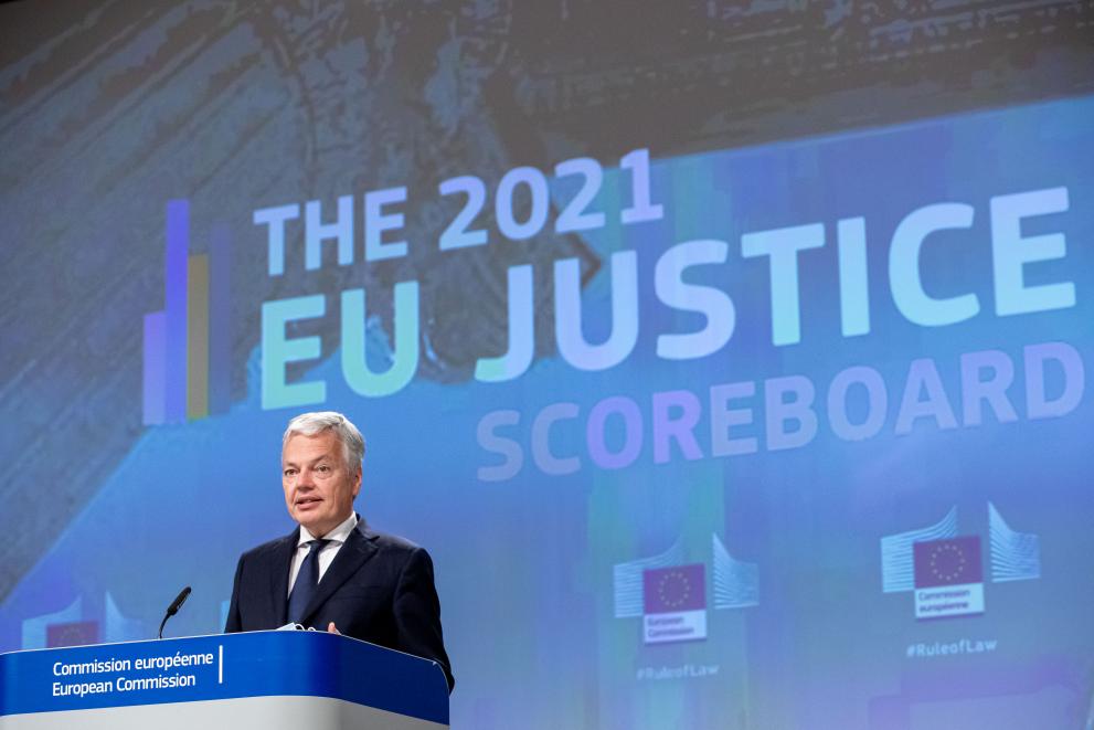 Press conference by Didier Reynders, European Commissioner, on the EU Justice Scoreboard