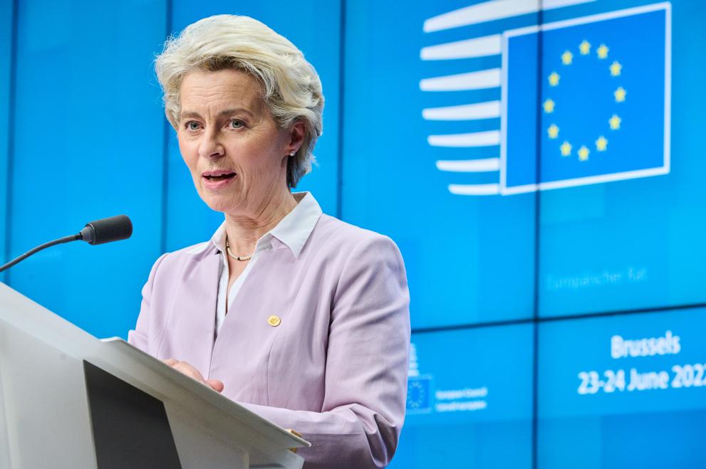 Participation of Ursula von der Leyen, president of the European Commission, to the European Council