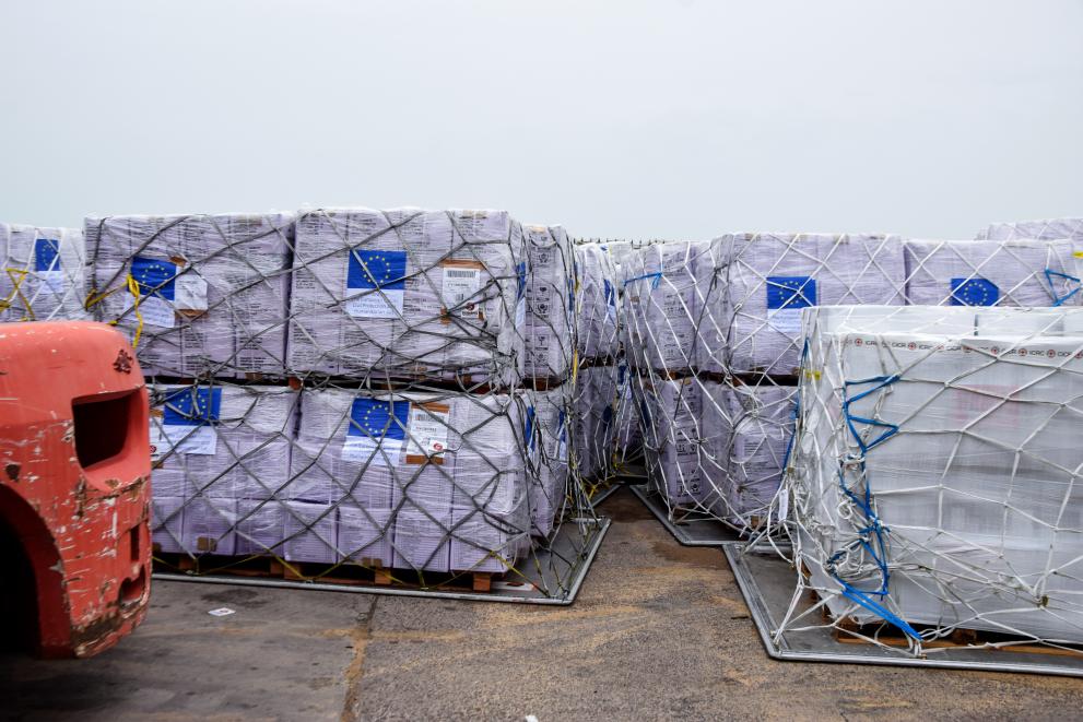 Arrival of EU humanitarian aid in Chad