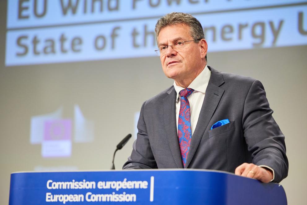 Read-out of the weekly meeting of the von der Leyen Commission by Maroš Šefcovic, Executive Vice-President of the European Commission, Kadri Simson, and Wopke Hoekstra, European Commissioners, on the European Wind Power Package and the State of the…