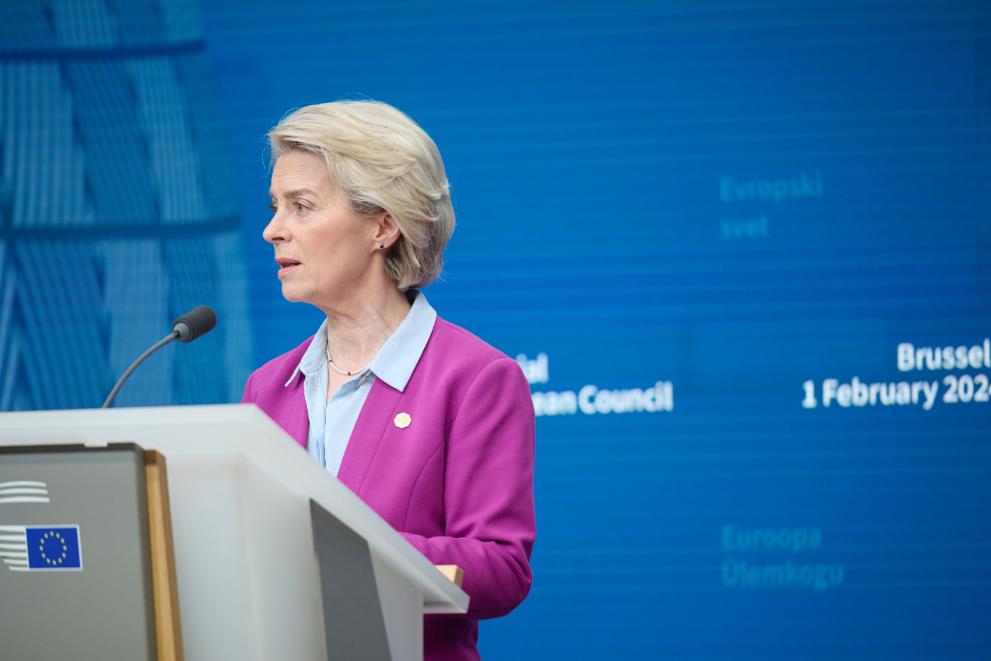 Participation of Ursula von der Leyen, President of the European Commission, in the special Brussels European Council